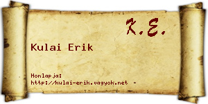 Kulai Erik névjegykártya